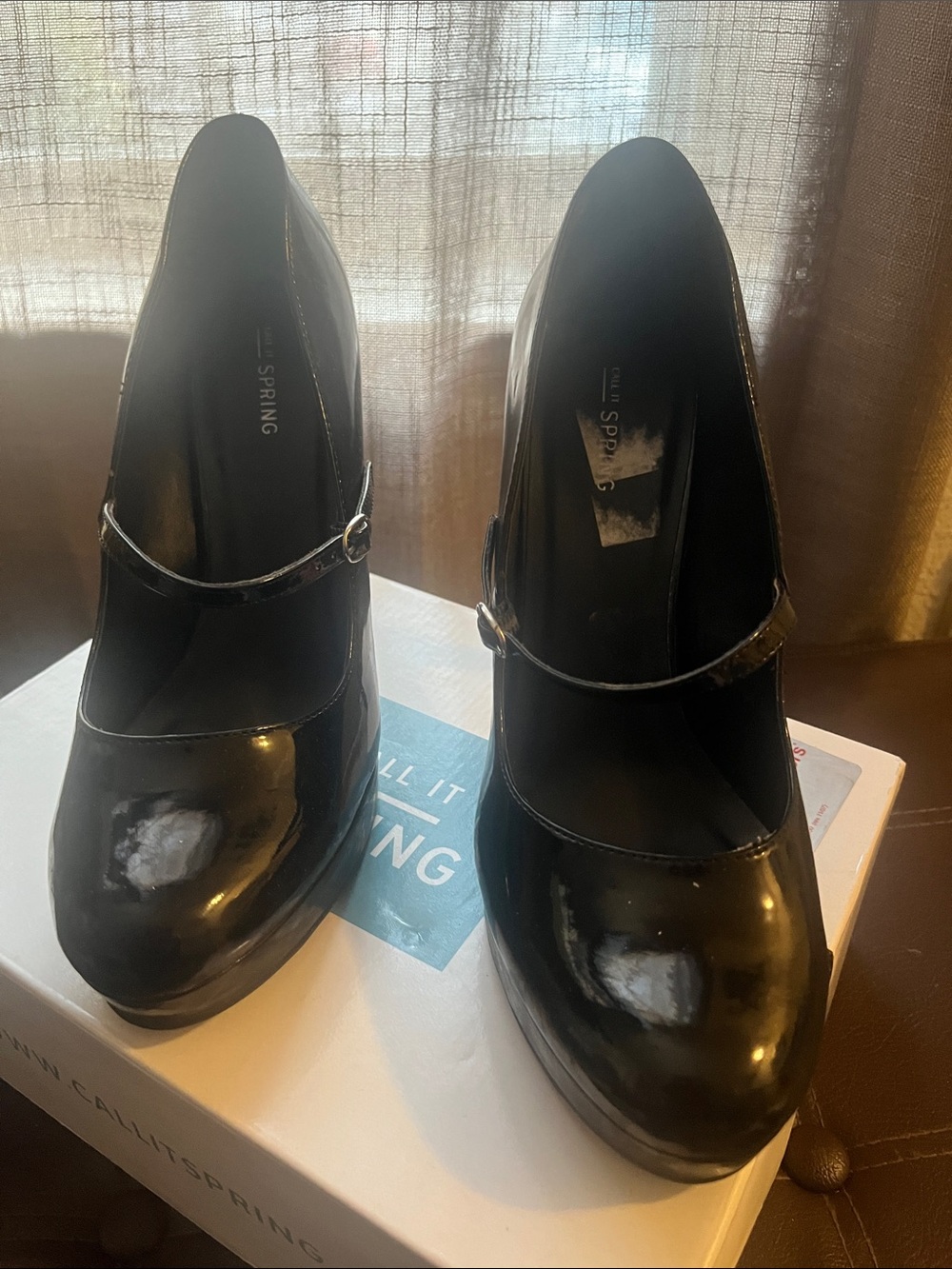 Call It Spring Black Patent Mary Jane Platform Pumps